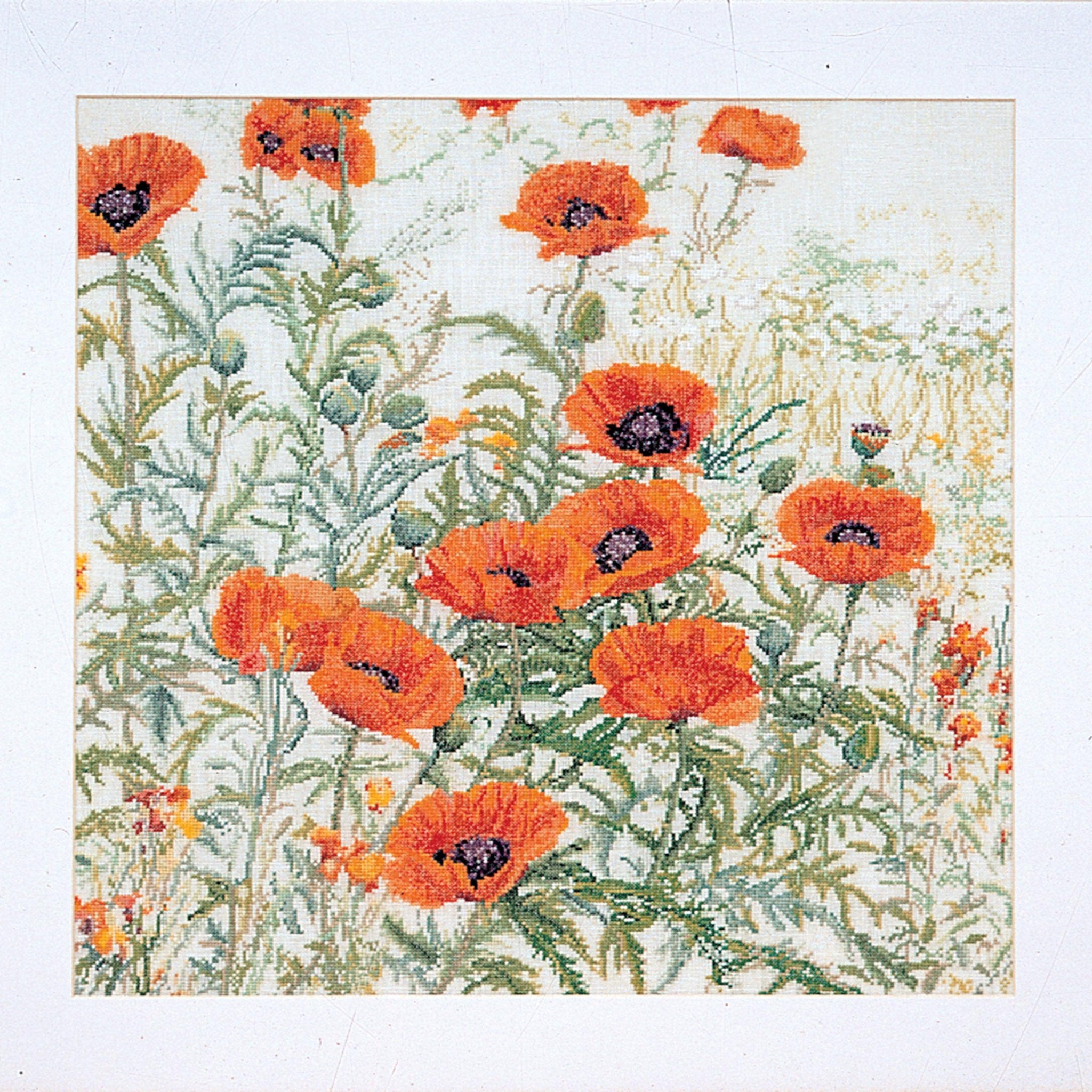 Thea Gouverneur - Counted Cross Stitch Kit - Orange Poppies - Linen - 32 count - 2062 - Thea Gouverneur Since 1959