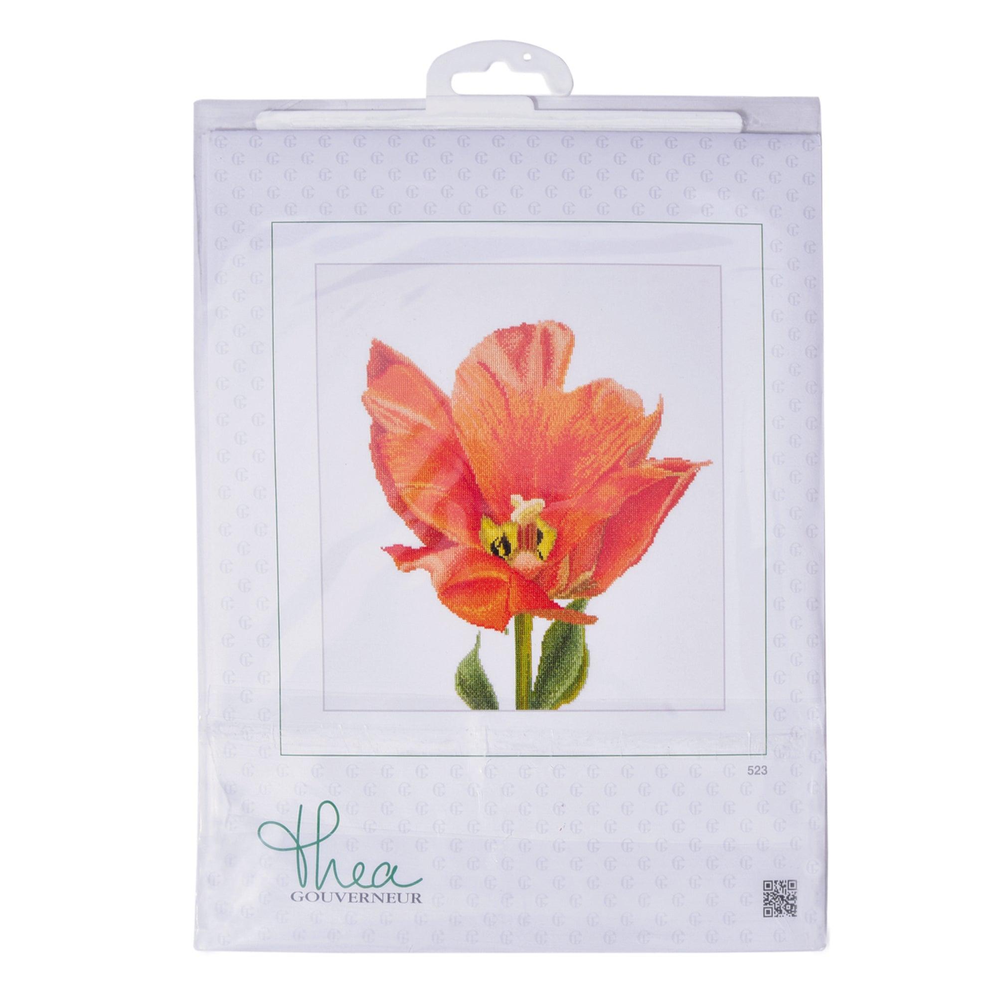 Thea Gouverneur - Counted Cross Stitch Kit - Orange Triumph Tulip - Linen - 32 count - 523 - Thea Gouverneur Since 1959