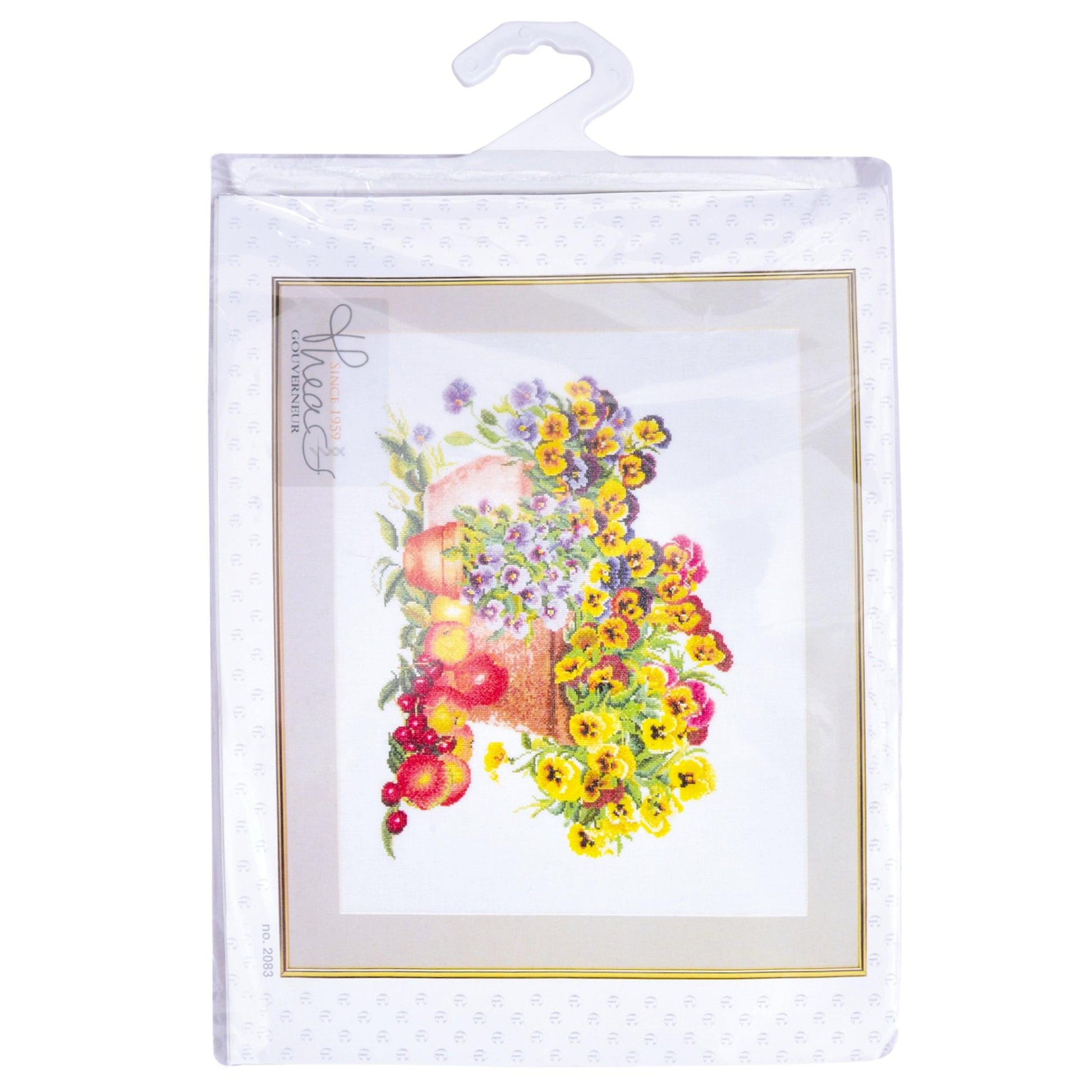 Thea Gouverneur - Counted Cross Stitch Kit - Pansies - Aida - 16 count - 2083A - Thea Gouverneur Since 1959