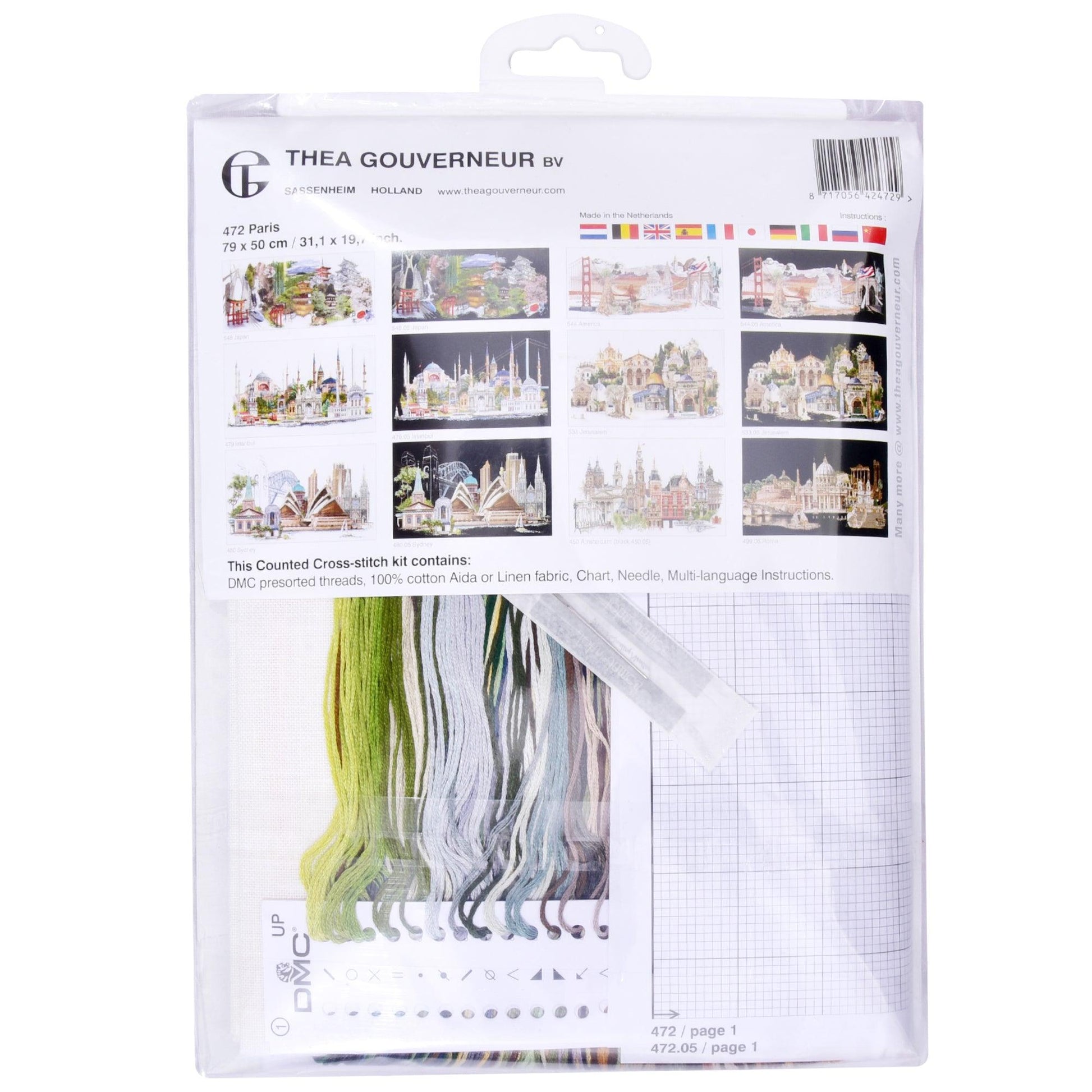 Thea Gouverneur - Counted Cross Stitch Kit - Paris - Linen - 36 count - 472 - Thea Gouverneur Since 1959