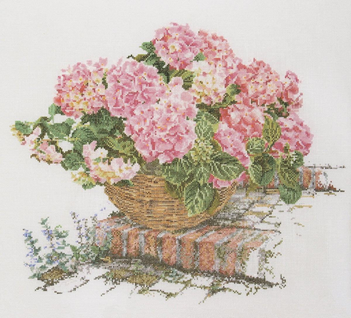 Thea Gouverneur - Counted Cross Stitch Kit - Pink Hydrangea - Aida - 16 count - 2047A - Thea Gouverneur Since 1959