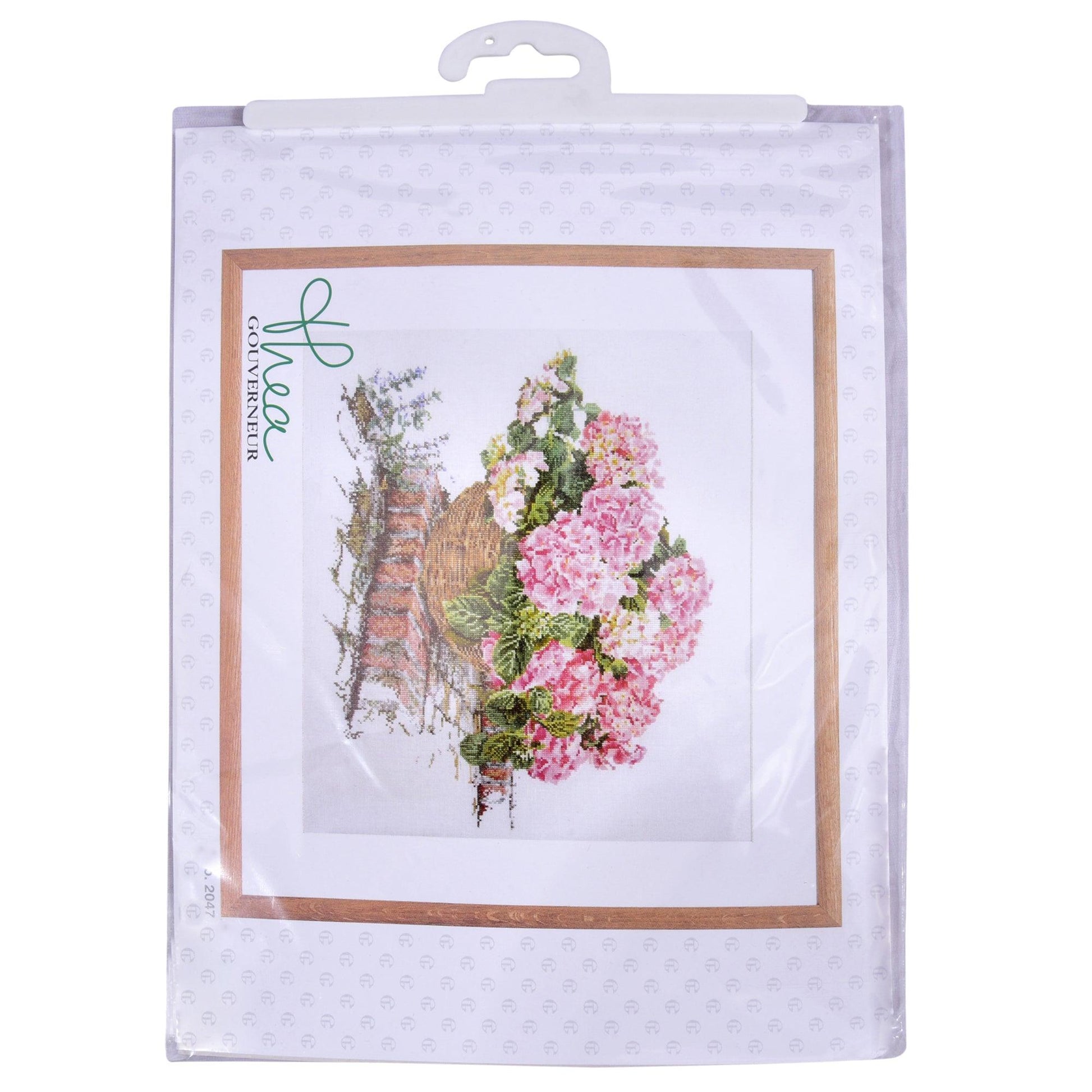 Thea Gouverneur - Counted Cross Stitch Kit - Pink Hydrangea - Aida - 16 count - 2047A - Thea Gouverneur Since 1959