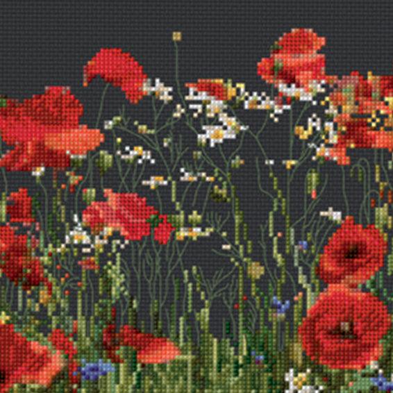 Thea Gouverneur - Counted Cross Stitch Kit - Poppies - Aida Black - 18 count - 546.05 - Thea Gouverneur Since 1959