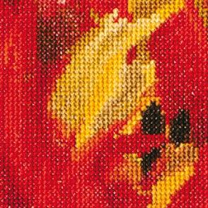 Thea Gouverneur - Counted Cross Stitch Kit - Red/Yellow Parrot Tulip - Linen - 32 count - 519 - Thea Gouverneur Since 1959