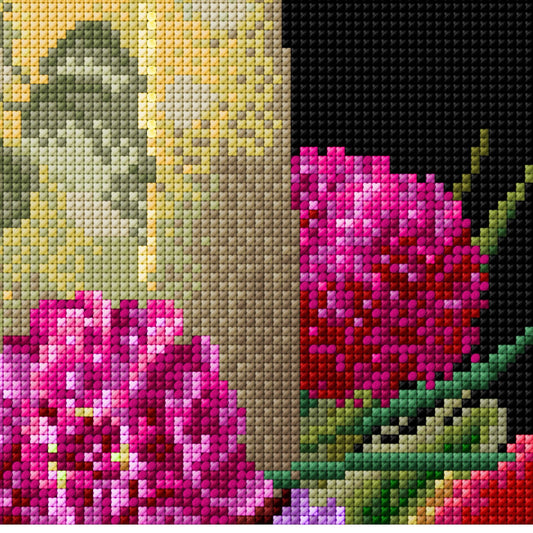 Thea Gouverneur - Counted Cross Stitch Kit - Rose Bouquet - Aida Black - 18 count - 3019.05 - Thea Gouverneur Since 1959