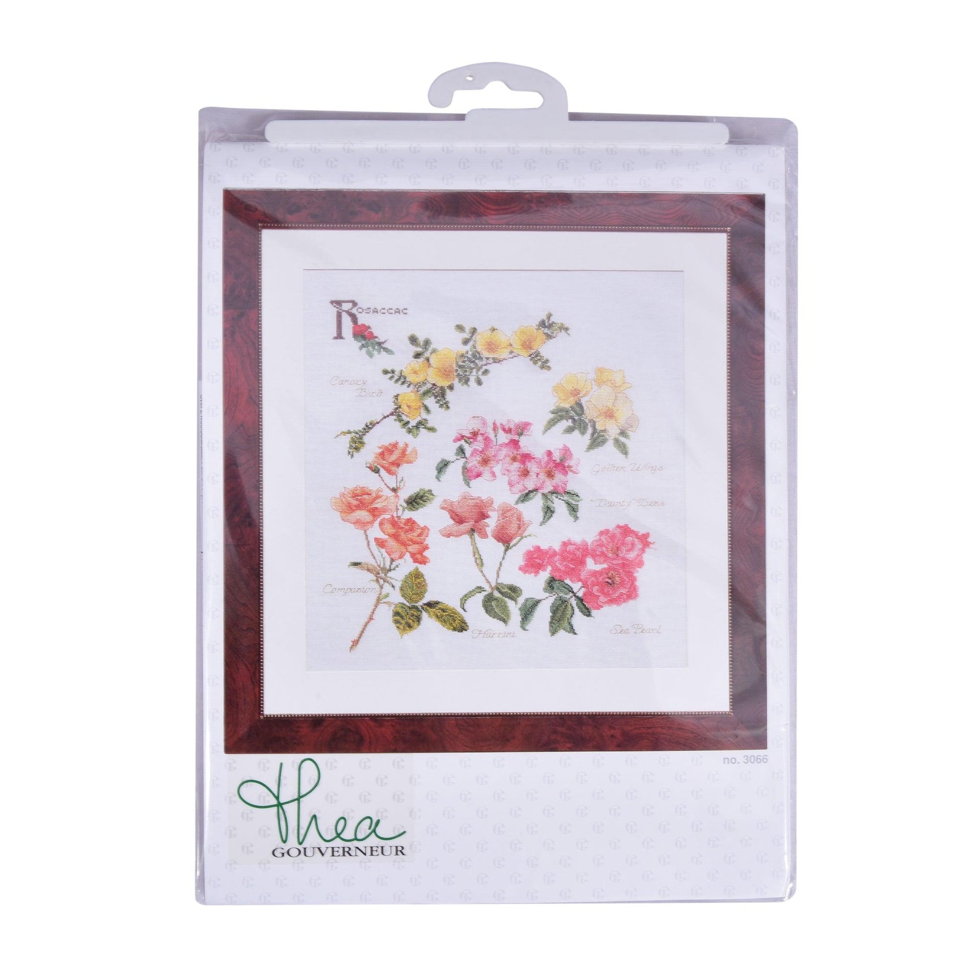 Thea Gouverneur - Counted Cross Stitch Kit - Rose Panel - Linen - 32 count - 3066 - Thea Gouverneur Since 1959