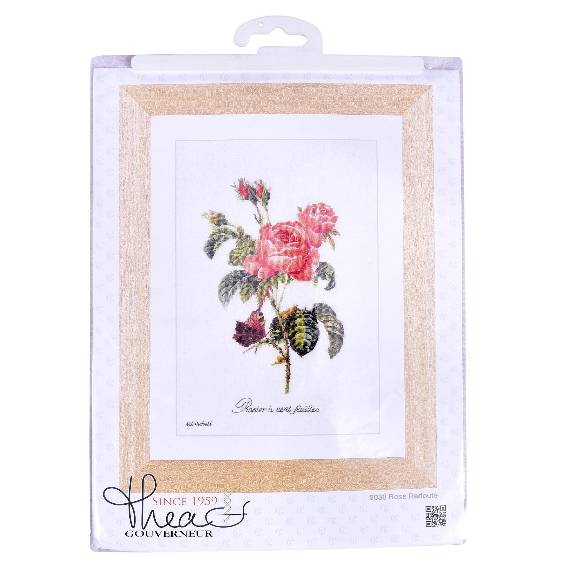 Thea Gouverneur - Counted Cross Stitch Kit - Rose Redouté - Aida - 18 count - 2030A - Thea Gouverneur Since 1959