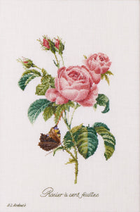Thea Gouverneur - Counted Cross Stitch Kit - Rose Redouté - Linen - 36 count - 2030 - Thea Gouverneur Since 1959