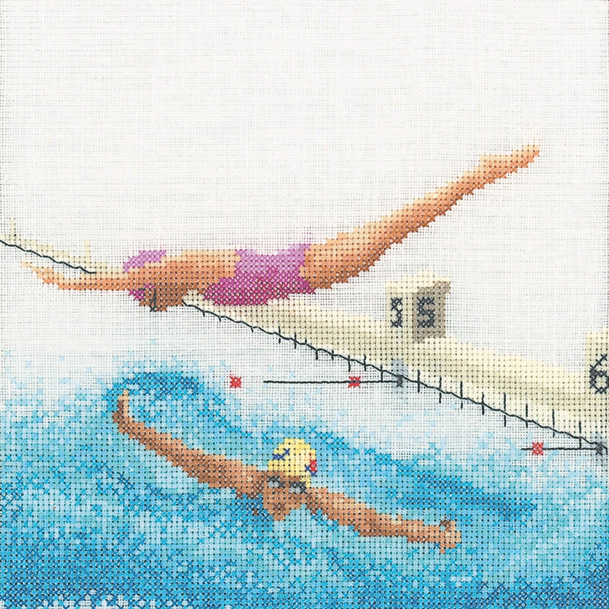 Thea Gouverneur - Counted Cross Stitch Kit - Swimming - Aida - 18 count - 3036A - Thea Gouverneur Since 1959