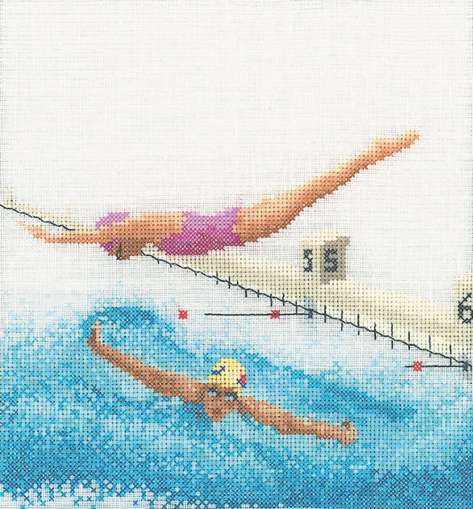 Thea Gouverneur - Counted Cross Stitch Kit - Swimming - Aida - 18 count - 3036A - Thea Gouverneur Since 1959