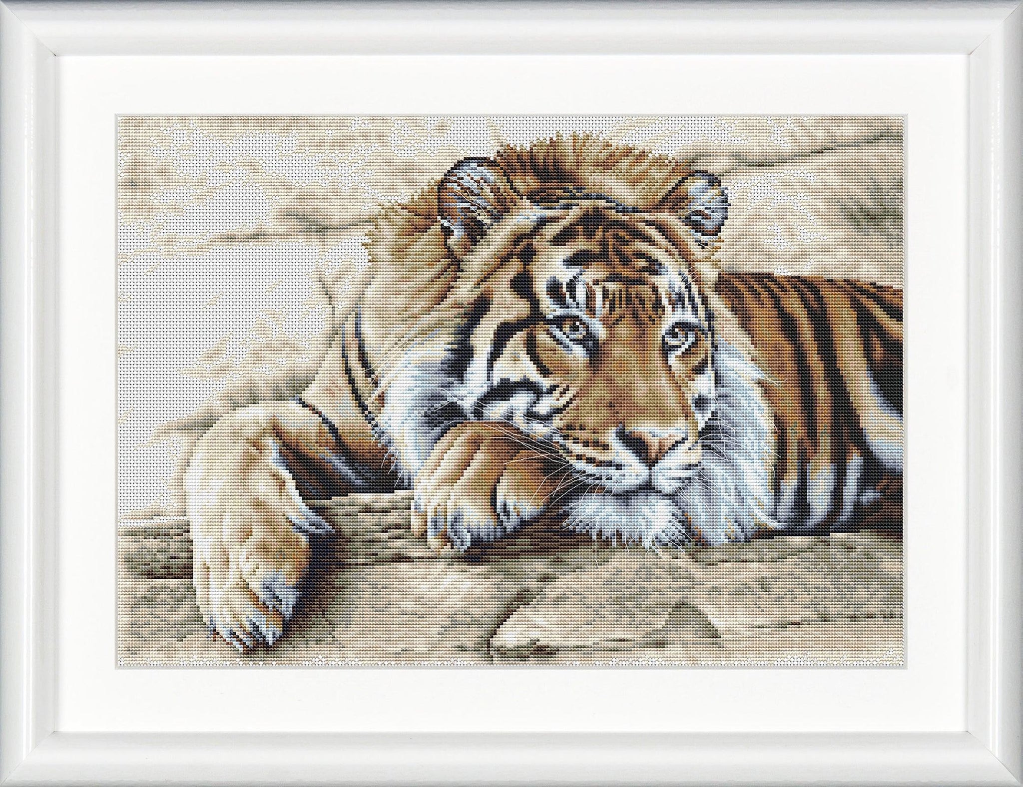 Thea Gouverneur - Counted Cross Stitch Kit - Tiger - Linen - 36 count - 579 - Thea Gouverneur Since 1959