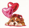Thea Gouverneur - Counted Cross Stitch Kit - Valentine's Puppy - Aida - 16 count - 739A - Thea Gouverneur Since 1959